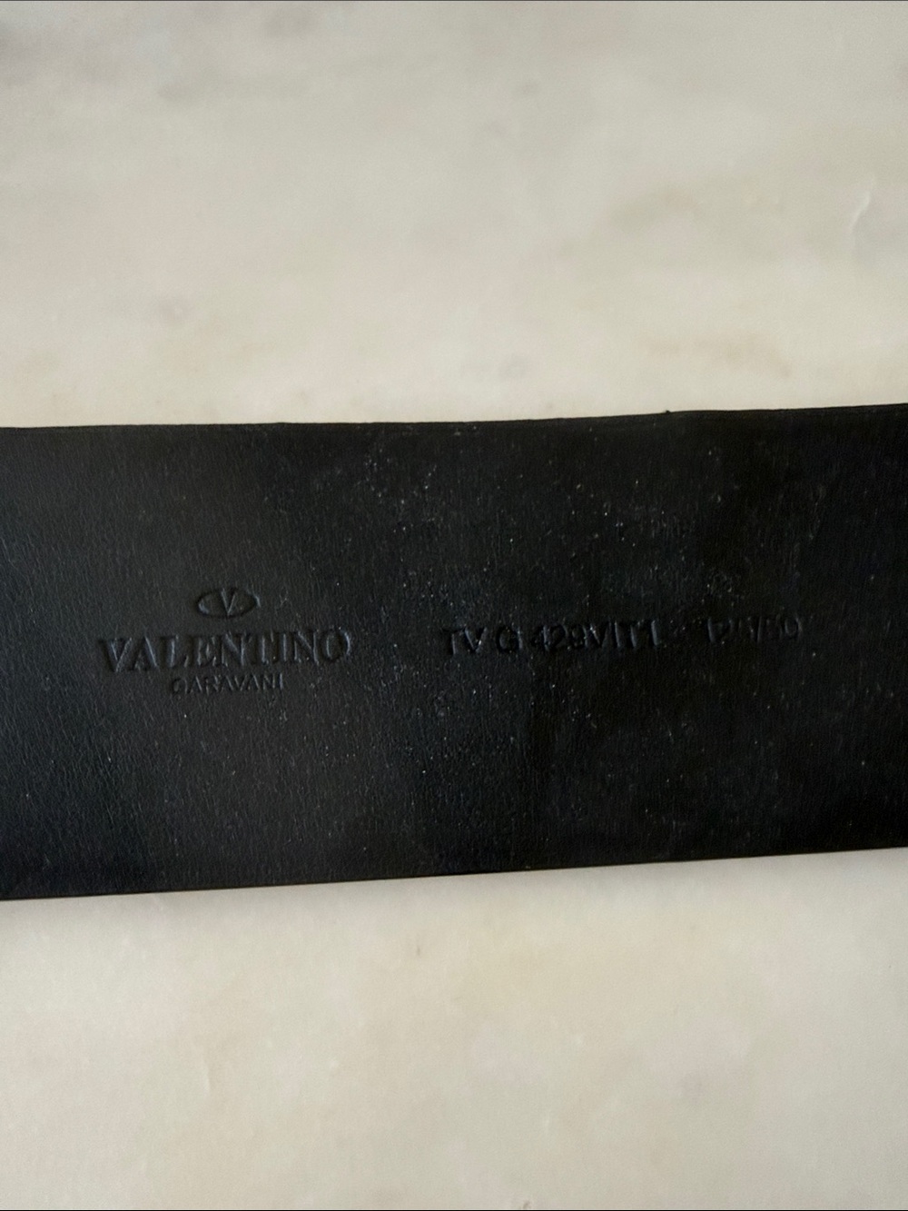 Valentino Wide Pink Leather Belt with Gold V Buckle - Picture 2 of 4